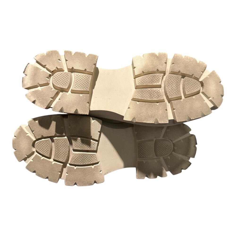 Steve Madden Lug Sole Platform Sneakers Womens 8.5 Beige Chunky Lace Up Shoes - Picture 9 of 9